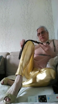 Whore in Leggings with a Whip
