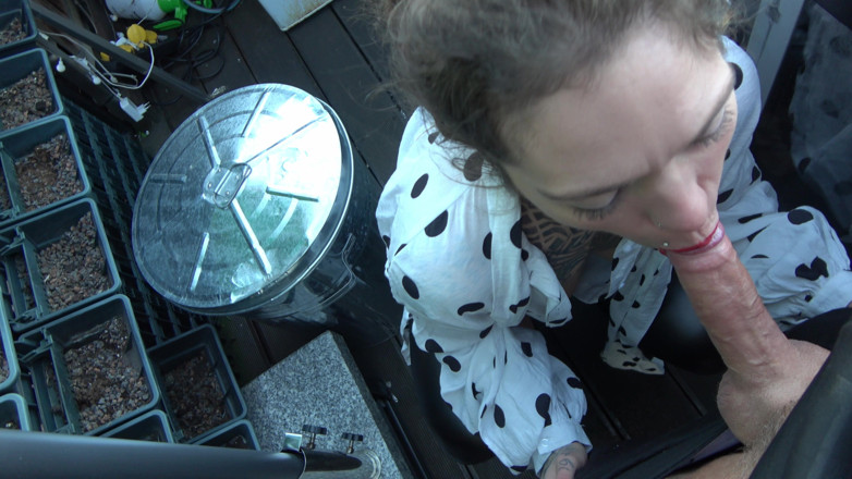 SnakeDave studio: Daring! Blowjob in the Stairwell!