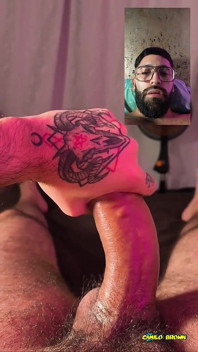 POV Double Camera Slowly Jerking Big Cock with Lube and Spit Thick Cumshot