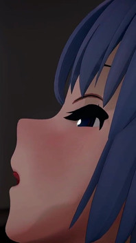 早瀬優香 フェラチオ ブルーアーカイブ 変態 MMD 3D 青い髪色 編集 Smixix