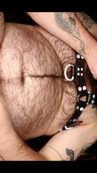 Daddy Bear Jerks off in Leather Harness More Hot Bear
