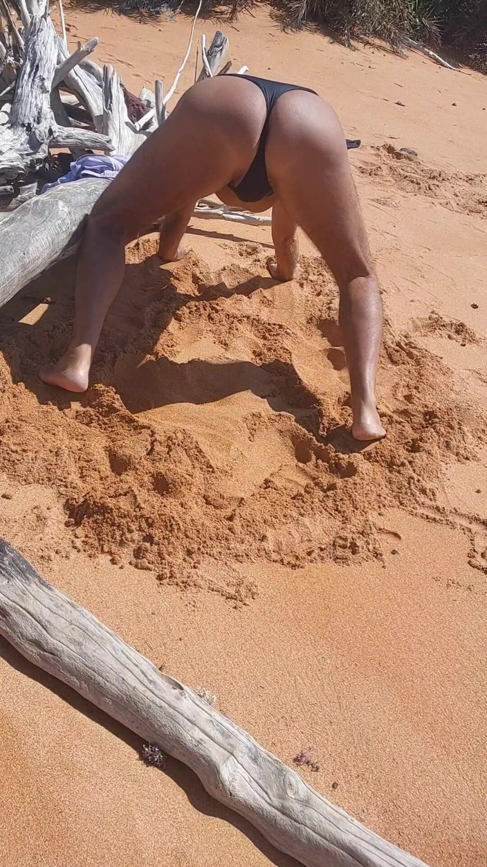 Ladysilvas: Ladysilva on the Beach in Panties Tanning Her Hot Ass