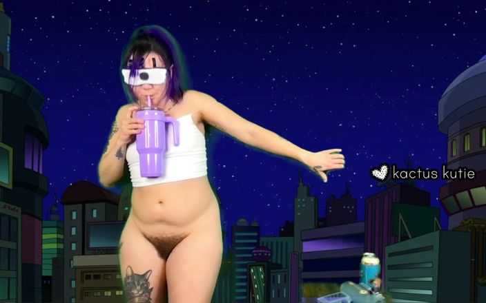 Kactus kutie: Leela Pisses और cums live