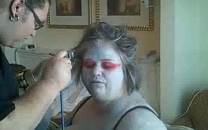 BBW nurse Vicki adventures with friends: Air Brushing Makeup For ssbbw Model
