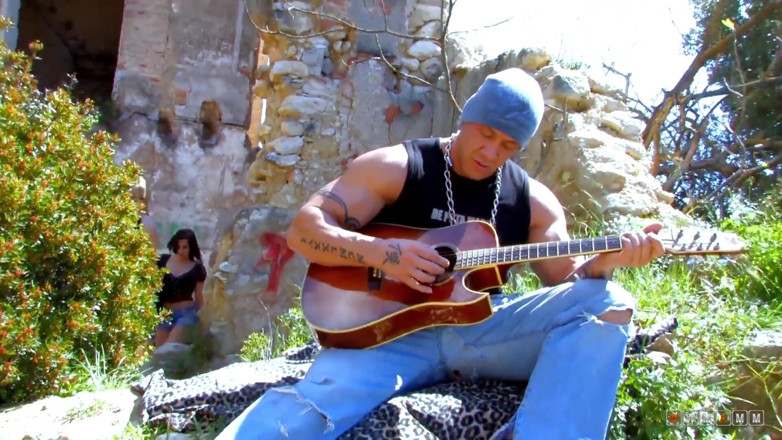 WWMAMM: Pretty blonde strums guitar player's cock and drains his balls
