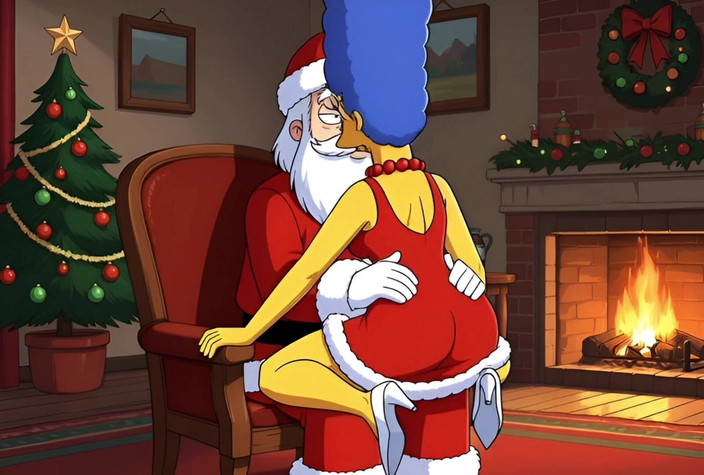 Octopussy Lovers Club: Санта-Клаус трахает замужнюю домохозяйку Мардж Симпсон на Рождество