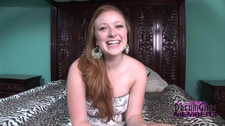 Dream Girls: Natural Big Tit Redhead Dildos Her Pussy and Cums