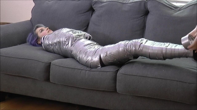 Selfgags classic: Dot's first mummification bondage!