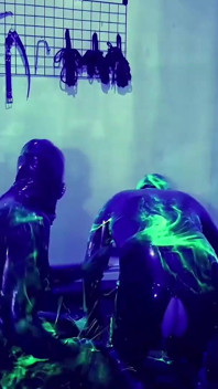 Rubber Double Fisting with Uv Slime