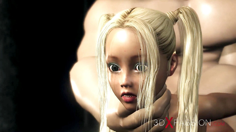 3dxpassion: Awek remaja cantik dikongkek keras oleh raksasa besar dalam penjara...