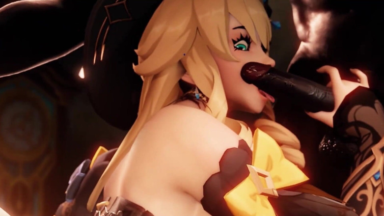 DrAgk: Navia Gently Sucks a Big Hilichurl Dick While Getting Her...