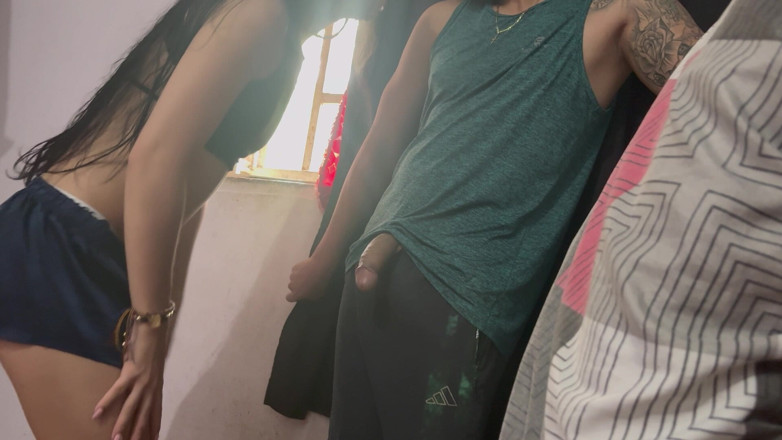 Teen amateur Latinas: Student Having Sex by the Window While People Walk by...