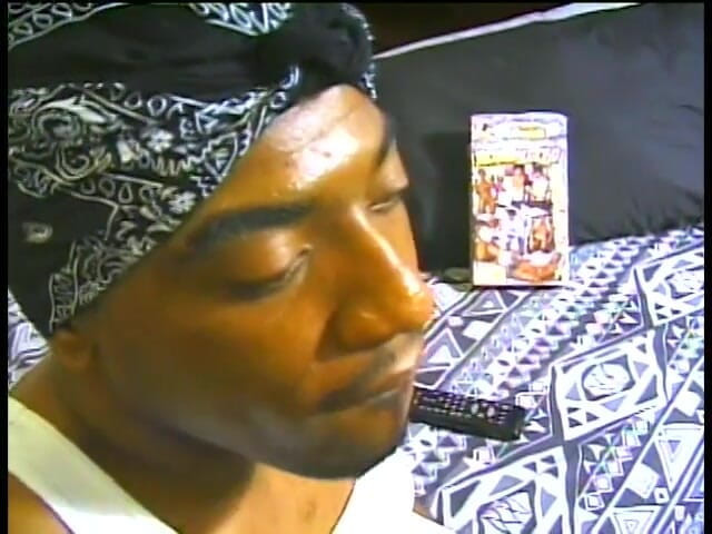 Gays Case: Black thug in bandana jerking off watching himself