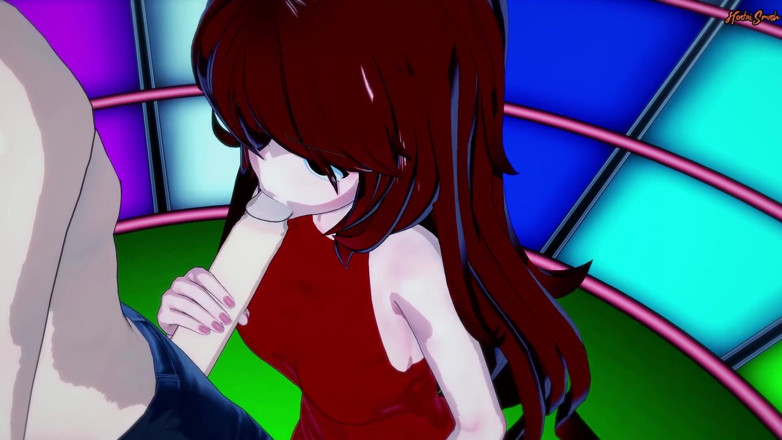 Hentai Smash: Girlfriend sucking dick in front of a crowd and swallowing...