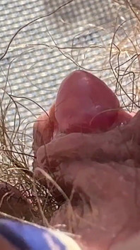 Amateur Hairy Girl Mastubates in Closeup with Huge Clit