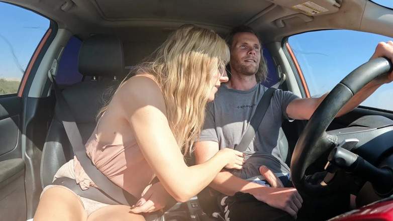 Sav Moolah: Sexy Blonde Swallows Cum After Road Head