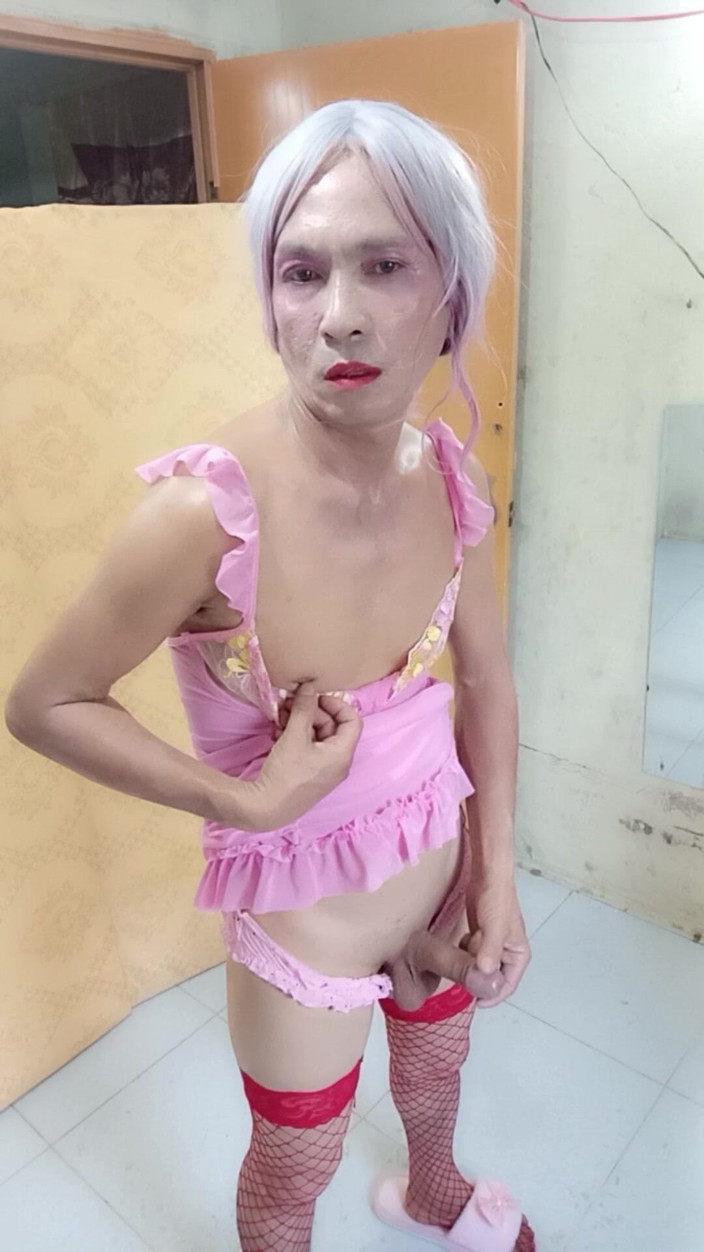nguyen dang thien tri: Oanh Le Transgender Wearing Sexy and Pornographic Clothes Standing and...