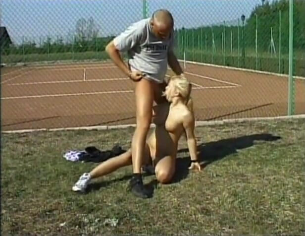 Super Babes: Tight whore football field fuck