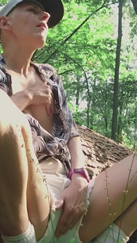 Voyeur in Forest - Girl Masturbates Outdoor