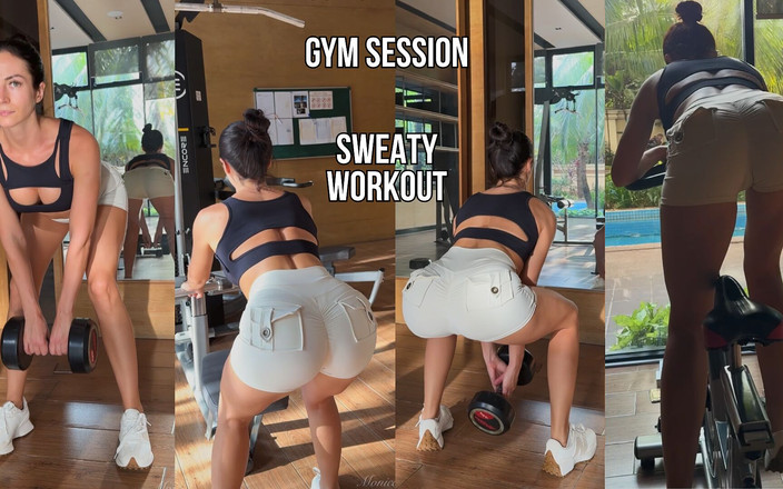 Princess Monica: Entraînement à la gym dans un haut et un short moulant...