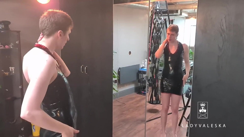 Lady Valeska: Fucked When Caught Wearing Girlfriends Latex Dress