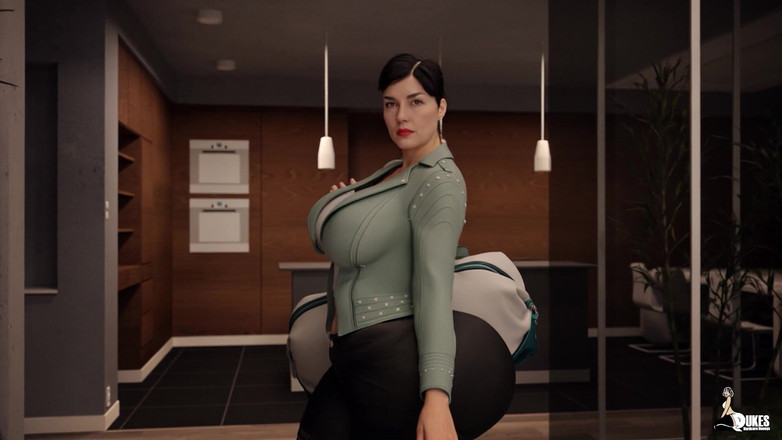 Dukes Hardcore Honeys: 큰 엉덩이의 레즈 직원을 자신의 아파트로 초대하는 흑인 보스