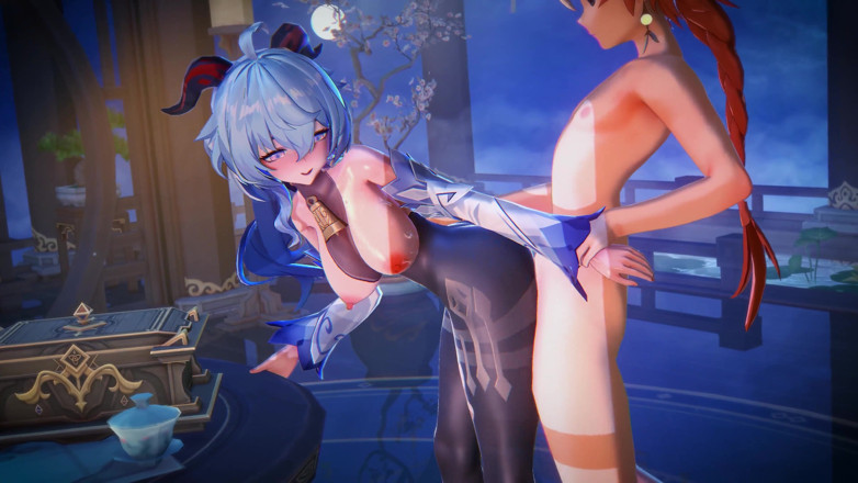 NSFWOtaku: Genshin Impact - Ganyu Intimate Night Time Sex with Aether - 3D Hentai...