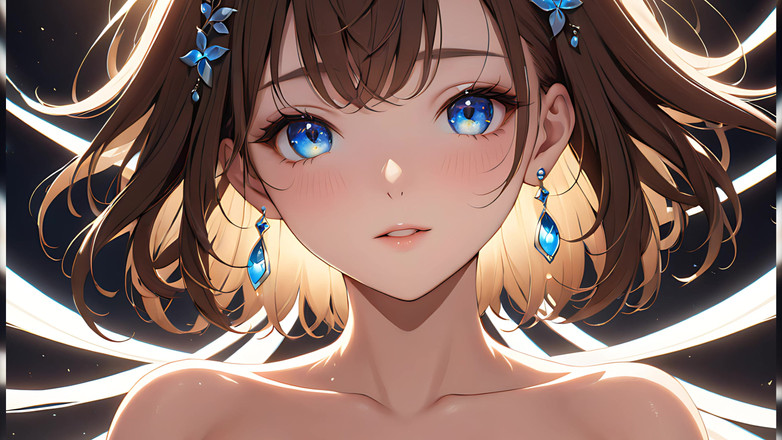 LustRender: Kebahagiaan yang tenang: wanita muda yang cantik dengan cahaya ajaib