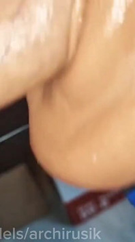 Femboy's Pussy Holes Filled with Cum From Two Huge Cocks