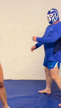Cocky Guy Gets Wrestled and Carried by Hot Muscle Babe