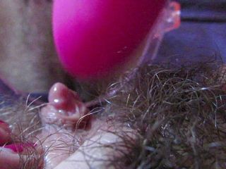Cute Blonde 666: Hairy pussy big clit masturbation and huge wet orgasm