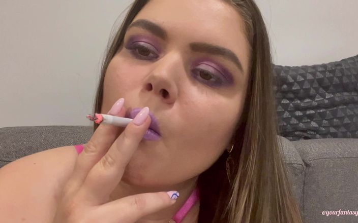 Your fantasy studio: Play with smoke with metallic purple lipstick