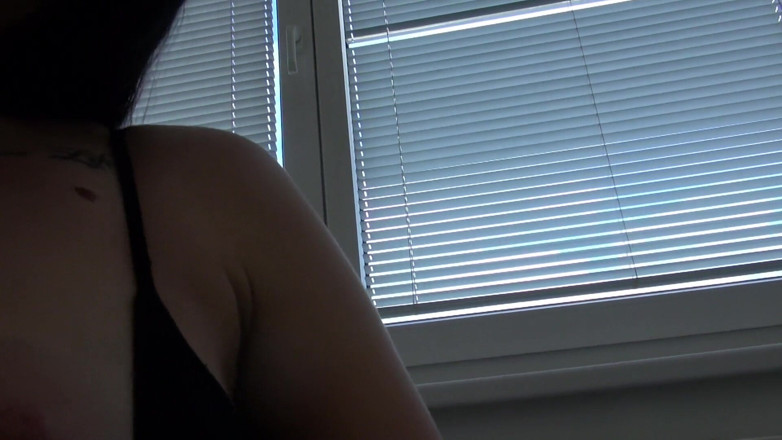 All Those Girlfriends: Brunette beauty Tara Tattoo is sitting on the yoga ball...
