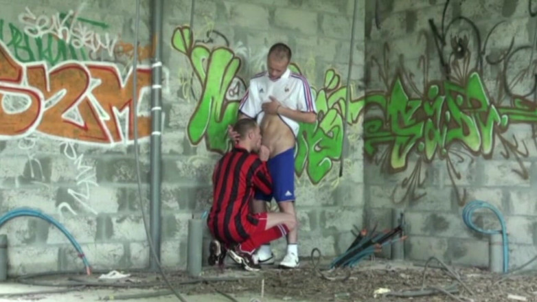 Gaybareback: Sexy footballers fucked after the match