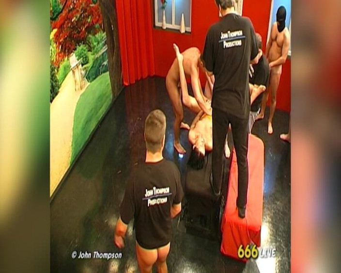 Piss Lover: Brunette Slut Drenched in Piss by Multiple Men