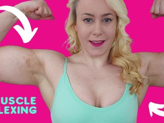 Michellexm: Muscle Girl Huge Biceps and Quads Muscle Flexing Female Bodybuilder