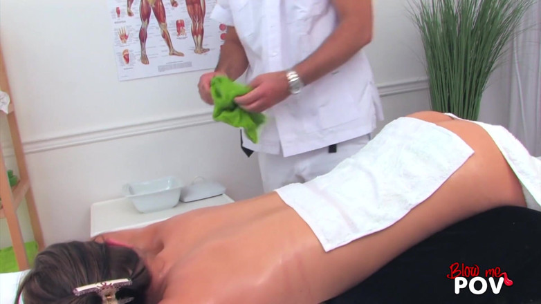 Blow me POV: BlowMePOV anal fuck for small titted teen during nasty massage