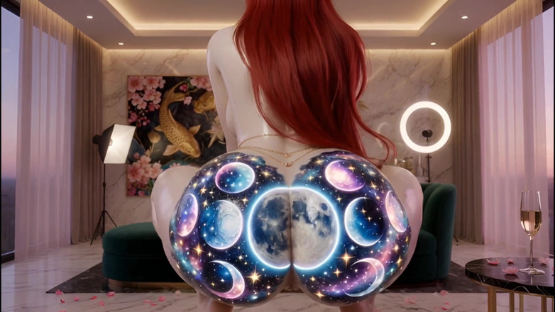 Stories&Anime: Massive Tits &amp; Belly Tattoo Tease - Busty Mature Slut Slow Seduction 3D...