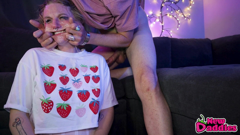 NewDaddies: Blonde Whore Gets Her Face Fucked Upside Down