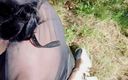 Lady Oups exhib &amp; slave stepmom: Chastity Belt Outdoor and Cumwalk