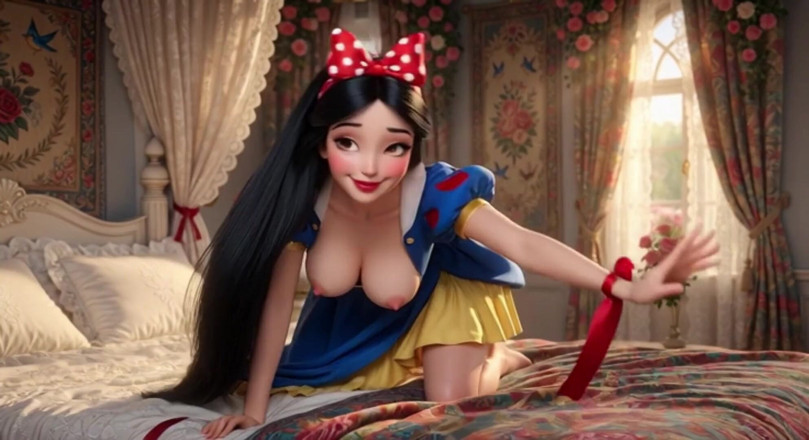 My night collection: Snow White Passionate Night in Enchanted Castle Bedroom with Classic...