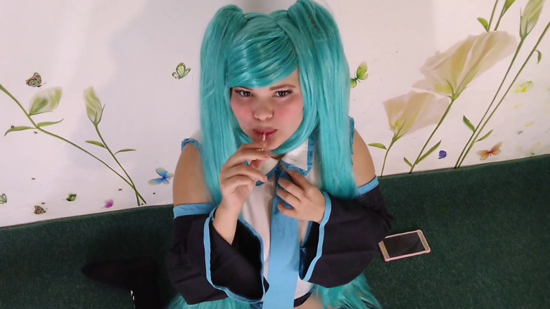 LizAngel: Miku is sucking on the candy and drooling