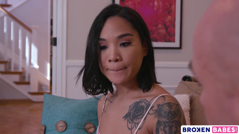 Broken babes: Brokenbabes - Lusty babysitter Honey Gold fucks old dude