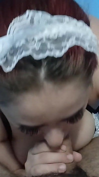 Maid Takes Big Cock From Mouth to Ass with Anal Creampie