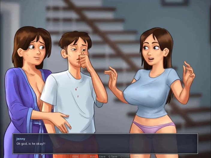 Cartoon Play: Summertime saga part 88 - stepommy taste my big cock while rest