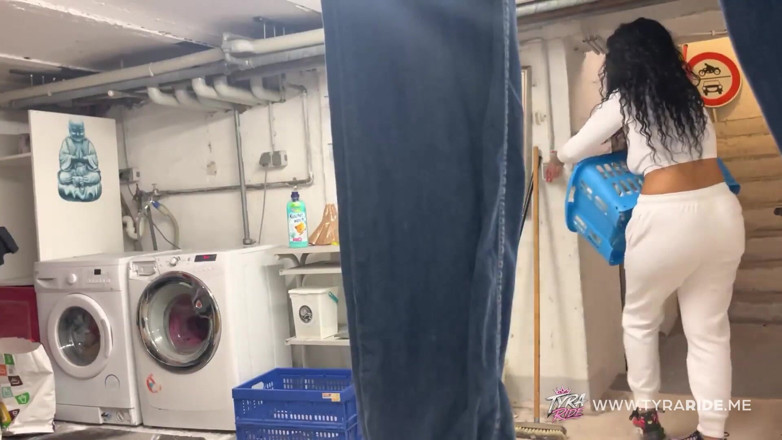 TYRARIDE: Tattooed MILF Secretly Used by Two Men in Cellar