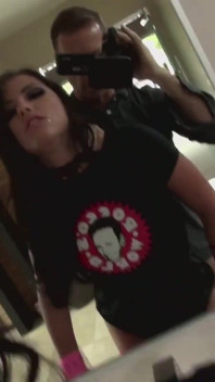 Stunning brunette babe gets anally fucked by a monster prick