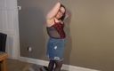 Littlevixen: Striptease in Denim Skirt Basque Stockings and Heels