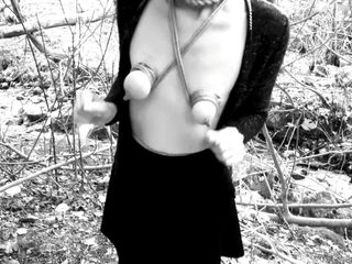 Bdsmlovers91: Kinktober Day 27 - Exhibition Kink - Topless Tied up and Hooked Blowjob...