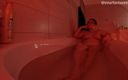 Your fantasy studio: Smoking While Taking a Bath in Sexy Red Light